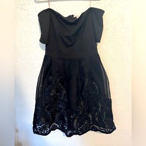 Francesca’s Off The Shoulder Black Party Dress Size M
